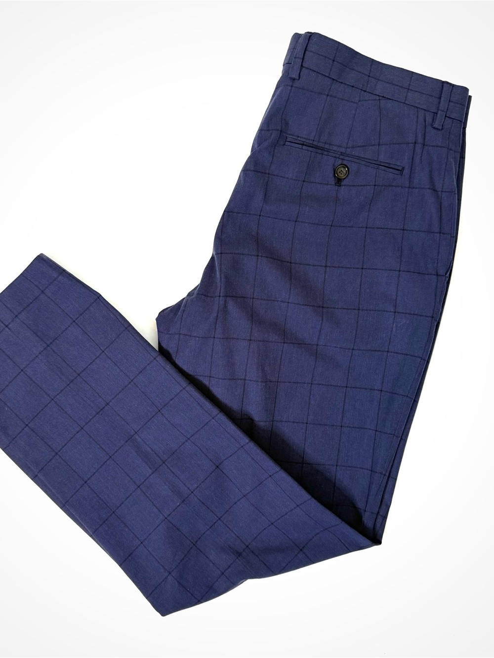 J.Crew Slim Ludlow Blue Windowpane Slacks | 35
